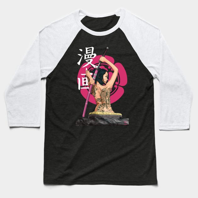 Woman Samurai (Shogun ODA Clan) Baseball T-Shirt by almalikstoryteller